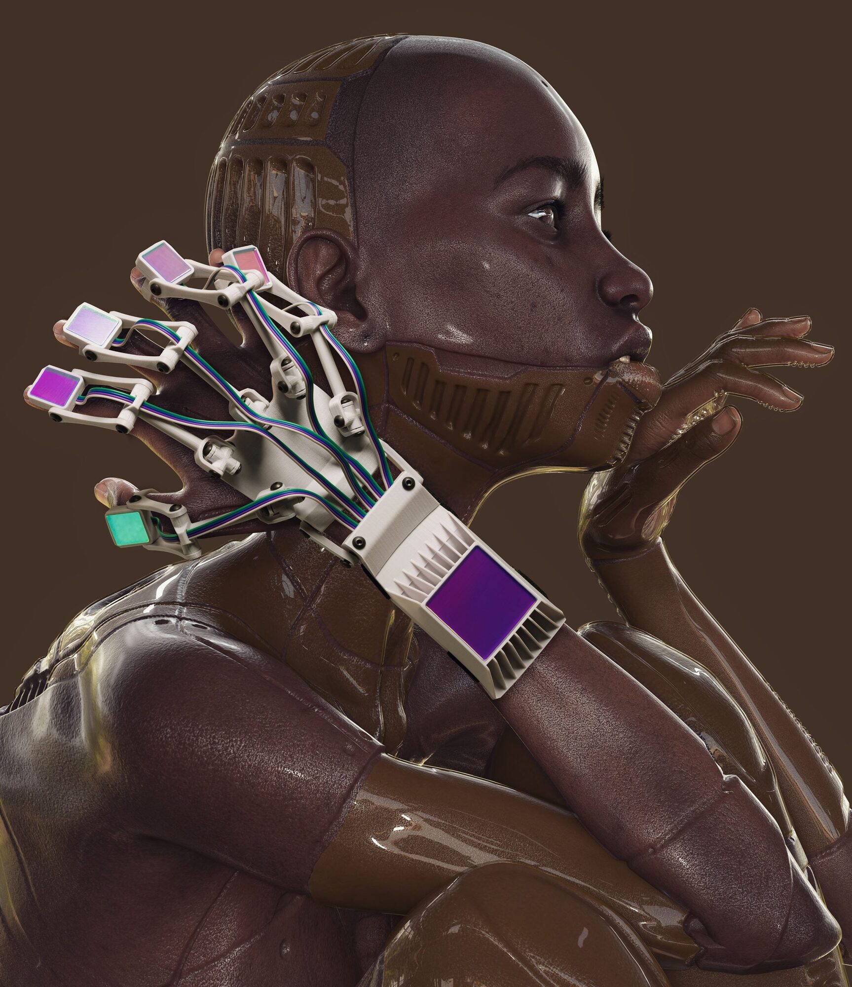 Cyborg Glove for NewDawn project by Tobias Faisst, character rendering by Philipp Ries